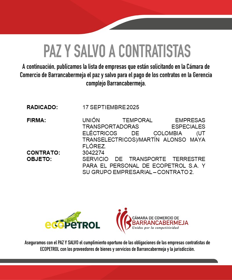 Paz y Salvo 17 septiembre 2025