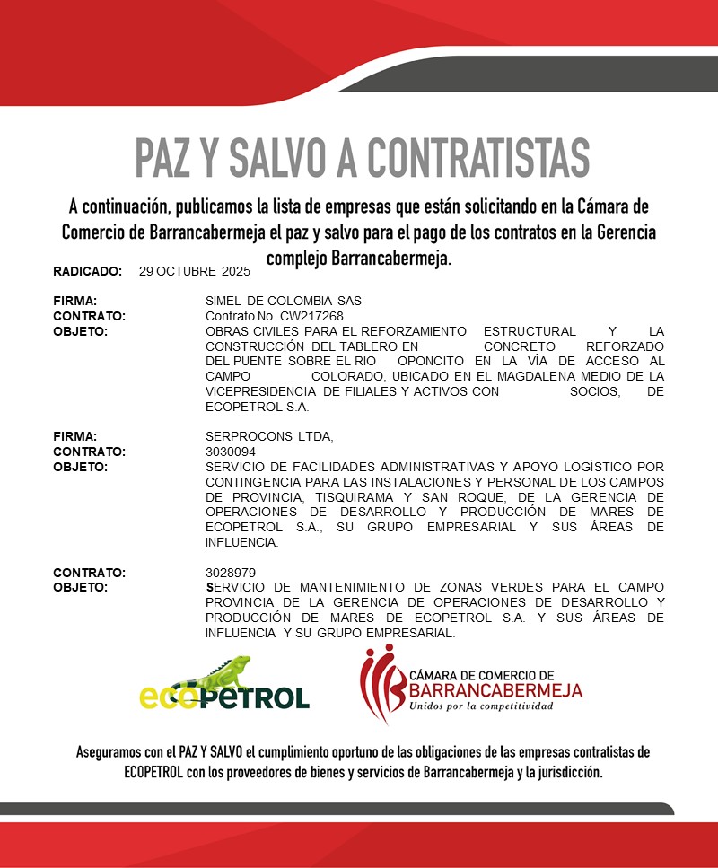 Paz y Salvo 29 octubre 2025